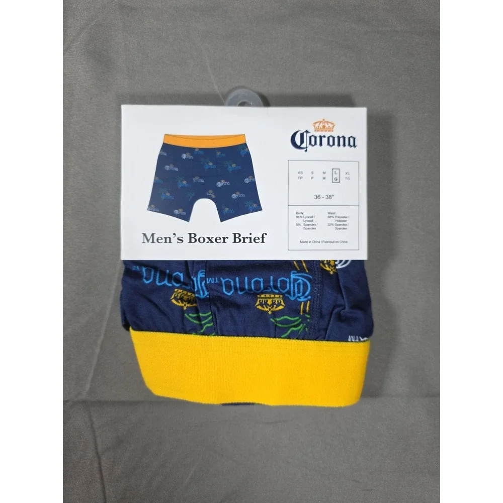 Corona Men's Boxer‎ Brief - Navy and Yellow size Large
